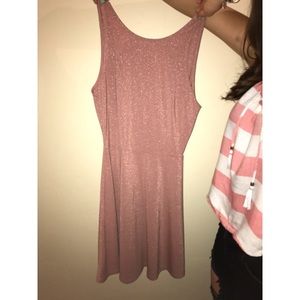 rose gold skater dress
